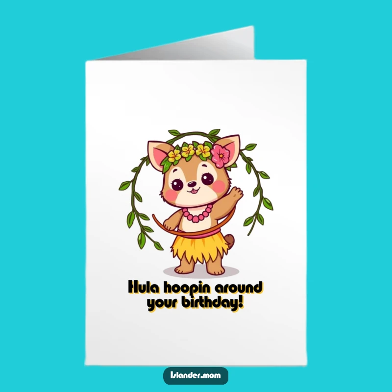 Free Printable Birthday Card: Funny Twirling Islander Animal Card - Instant Download Gift!