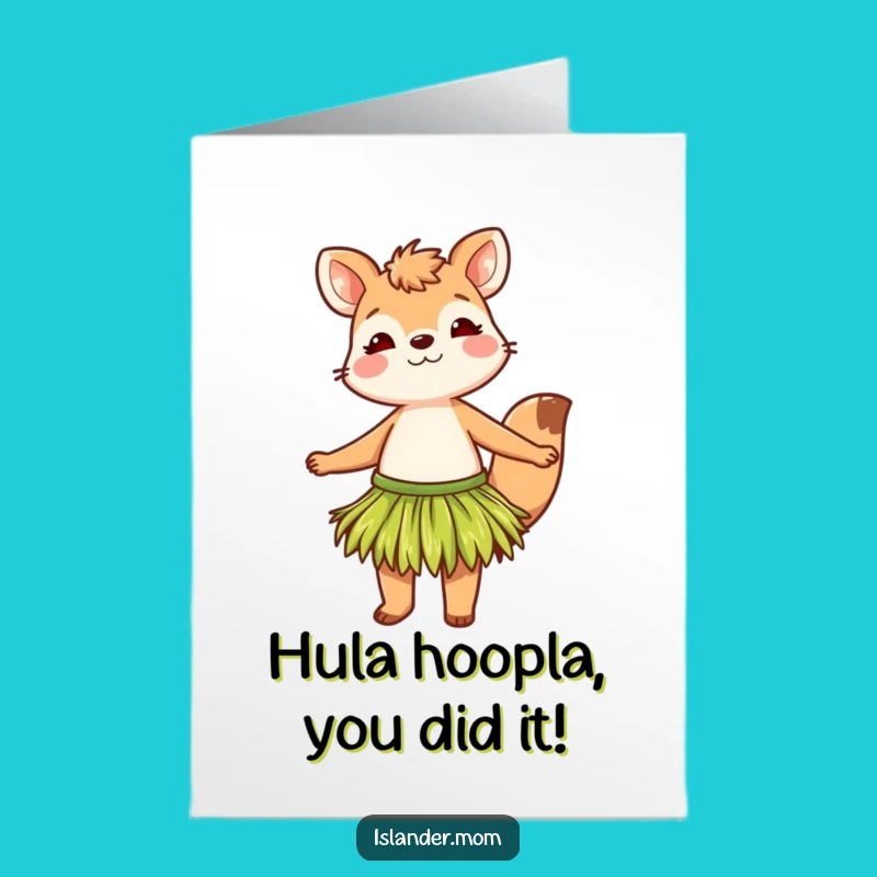 Free Printable Congrats Card: Grass Skirt Animal Celebration Dance Downloadable Gift