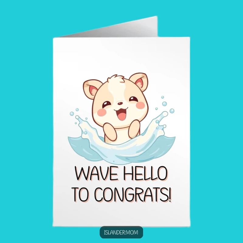 Free Printable Congrats Card: Joyful Splashing Animal Waves Downloadable Gift