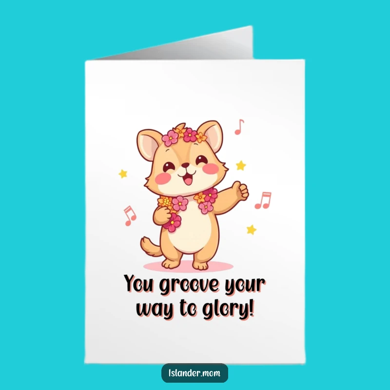Free Printable Congratulations Card Kawaii Islander Lei Music Funny Gift
