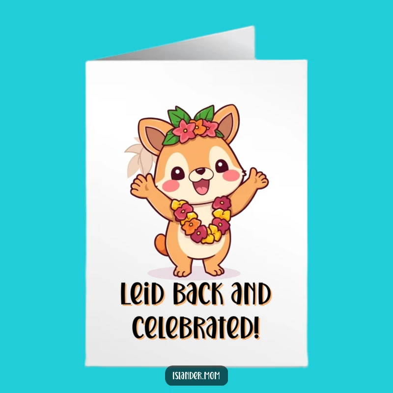 Free Printable Congrats Card: Waving Islander Animal - Tropical Downloadable Gift!