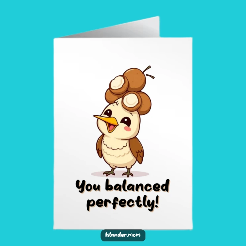 Free Printable Congrats Card: Coconut Bird Balance Humorous Downloadable Gift