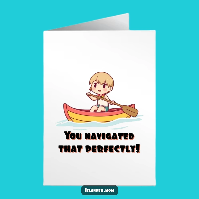 Free Printable Congrats Card: Canoe Character Funny Downloadable Gift
