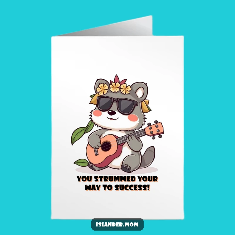Free Printable Congrats Card: Islander Ukulele Serenade - Tropical Celebration Download