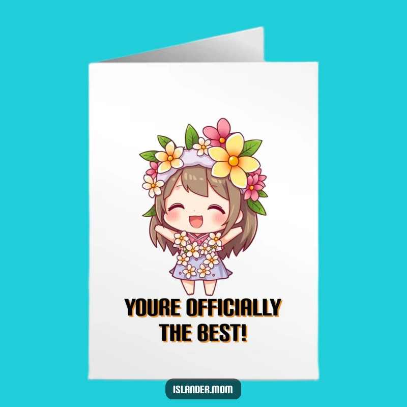 Free Printable Congrats Card: Cheerful Lei Balance, Downloadable Funny Celebration Gift