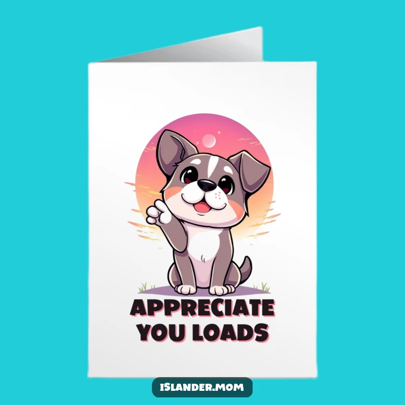 Free Printable Thank You Card: Dog's Sunset Wonder Thankful Gesture