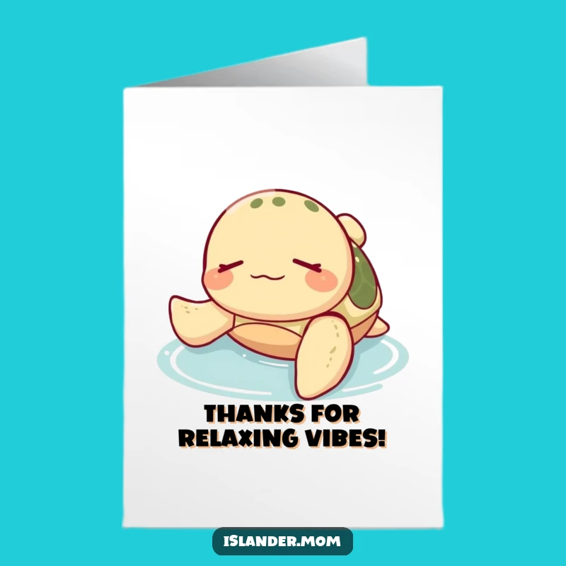 Free Printable Funny Sea Turtle Thank You Card - Relaxed Floating Downloadable Gift
