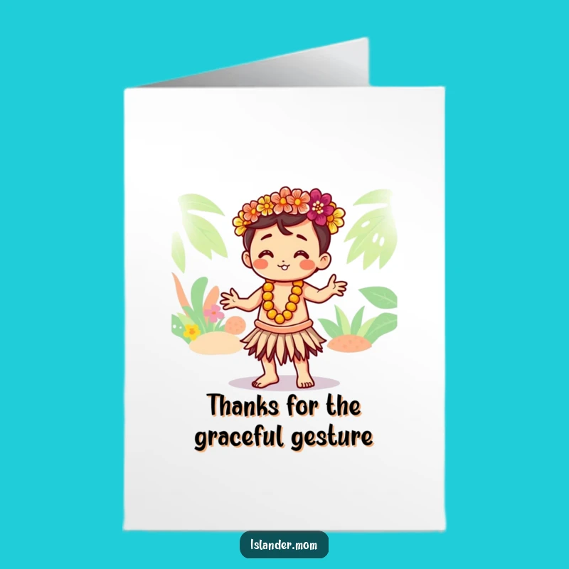 Free Printable Thank You Card: Aloha Thanks Kawaii Islander DIY Gratitude