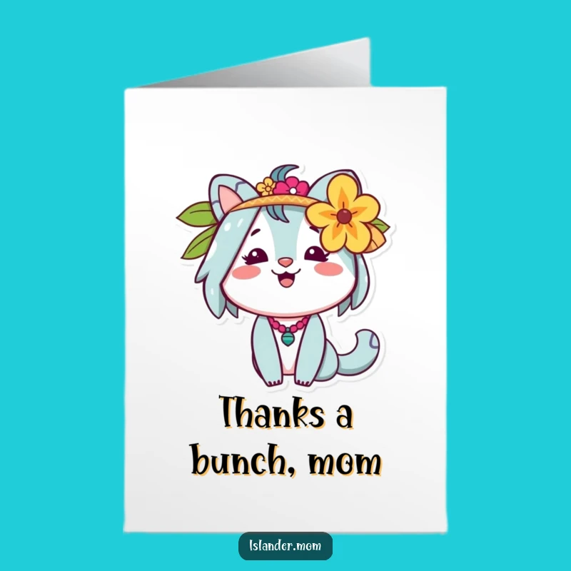 Free Printable Thank You Card: Cheerful Islander Mom Gratitude Downloadable