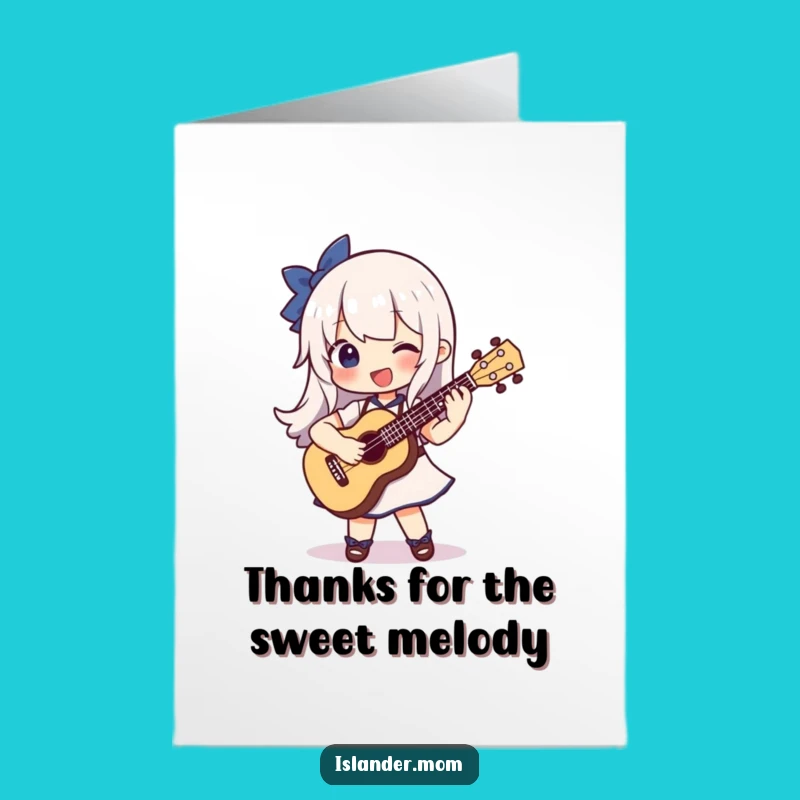 Free Printable Thank You Card: Happy Ukulele Strummer Funny Downloadable Gift