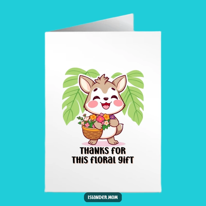 Free Printable Thank You Card: Islander Flower Basket DIY Humor Downloadable Gift