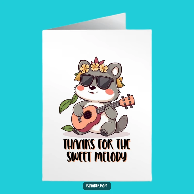 Free Printable Thank You Card: Thank You Ukulele Tune - Islander Animal Download
