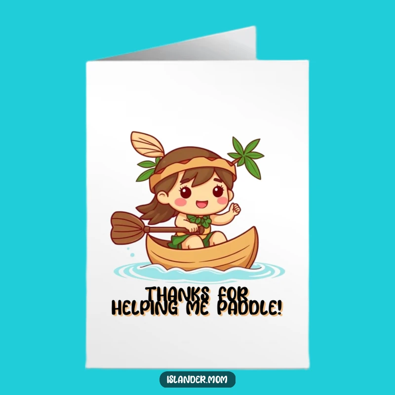 Free Printable Thank You Card: Waving Islander Gratitude - Downloadable Gift!