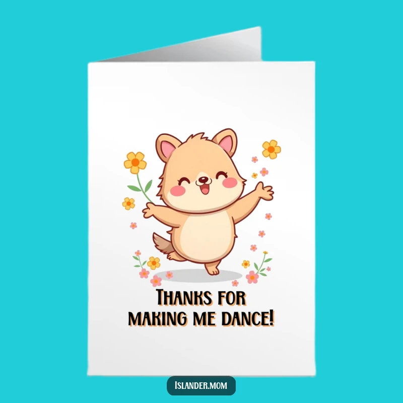 Free Printable Thank You Card: Kawaii Islander Flower Dance Gratitude Downloadable Gift