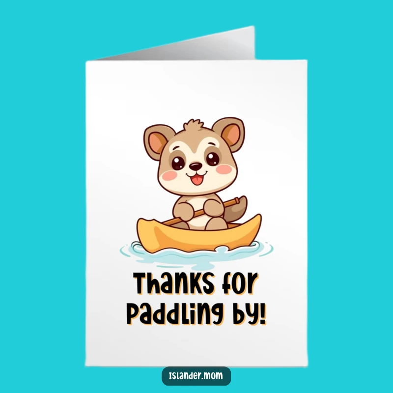 Free Printable Thank You Card: Grinning Canoe Animal - Sweet & Funny Download