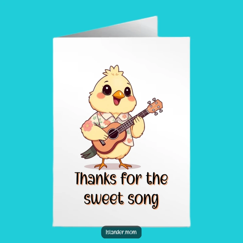 Free Printable Thank You Card: Musical Bird Floral Shirt Humorous Gift