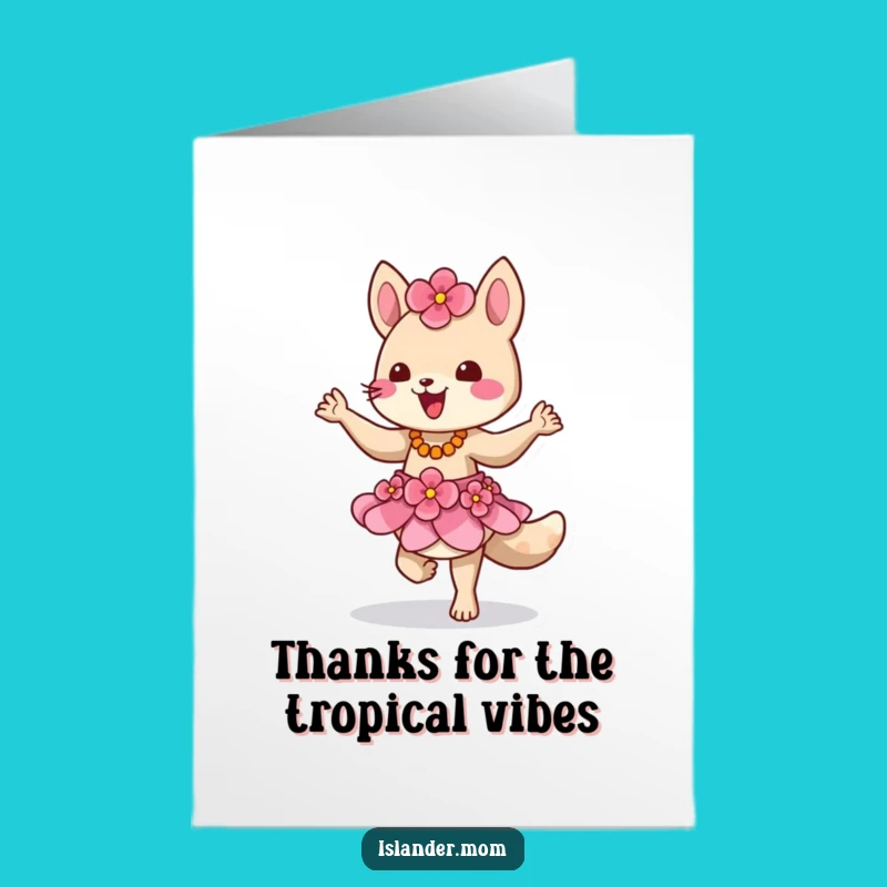 Free Printable Thank You Card: Groovy Islander Animal