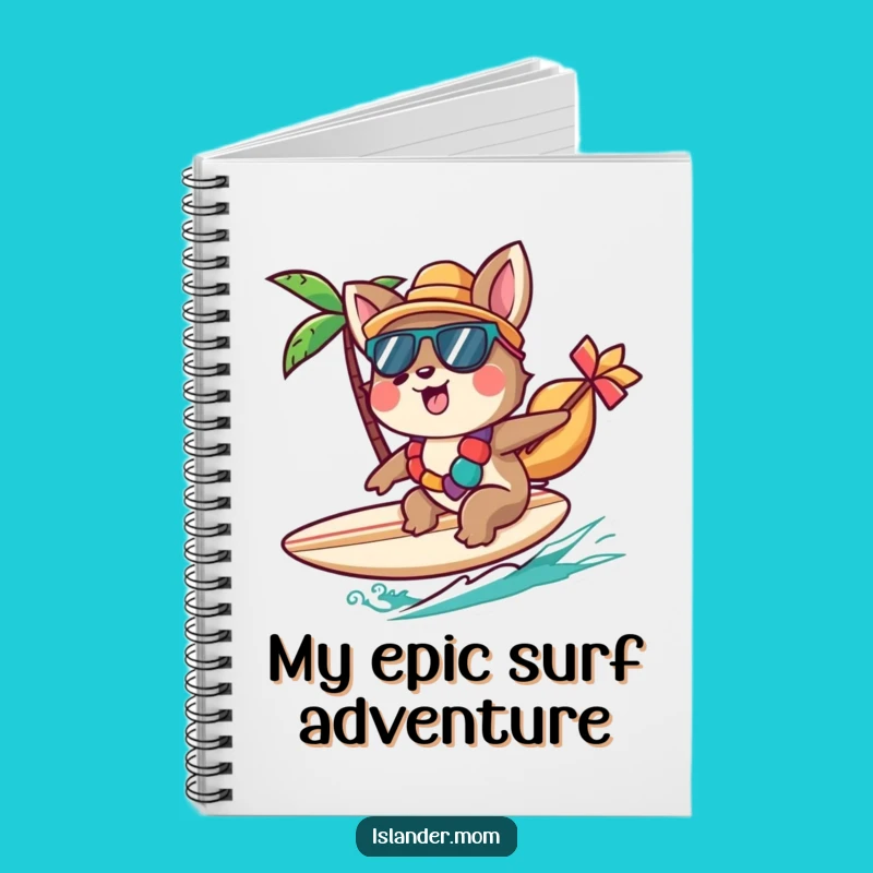 Funny Islander Animal Notebook: Surfing Vibes for Beach Notes
