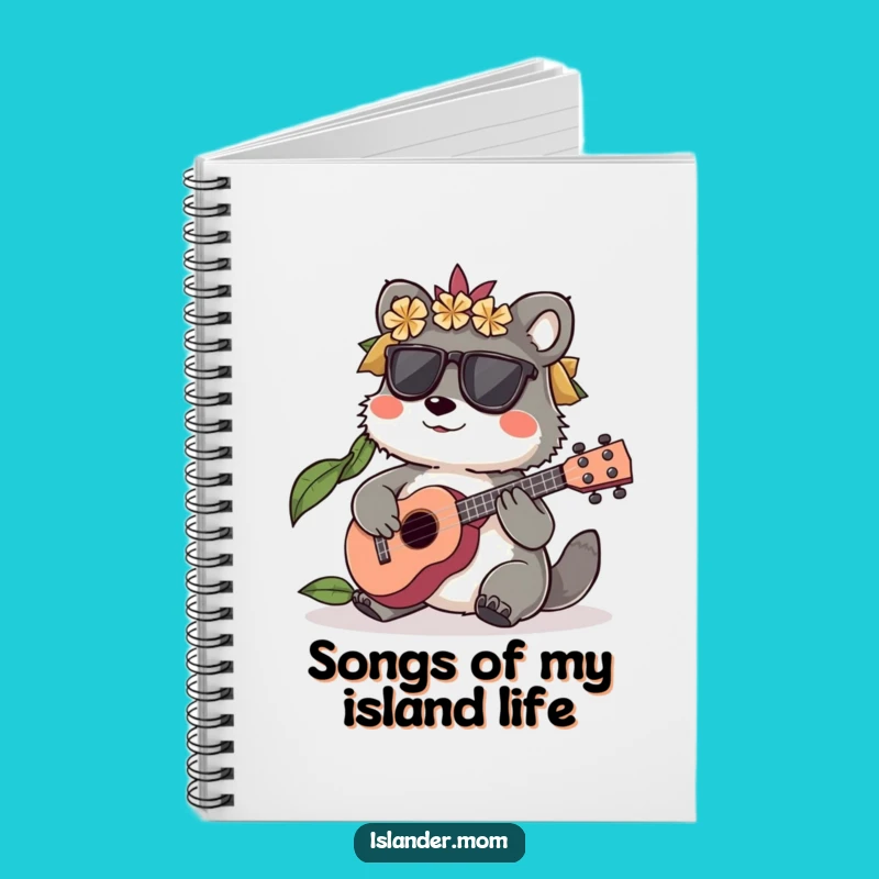 Funny Islander Animal Notebook: Ukulele Tunes for Musical Notes