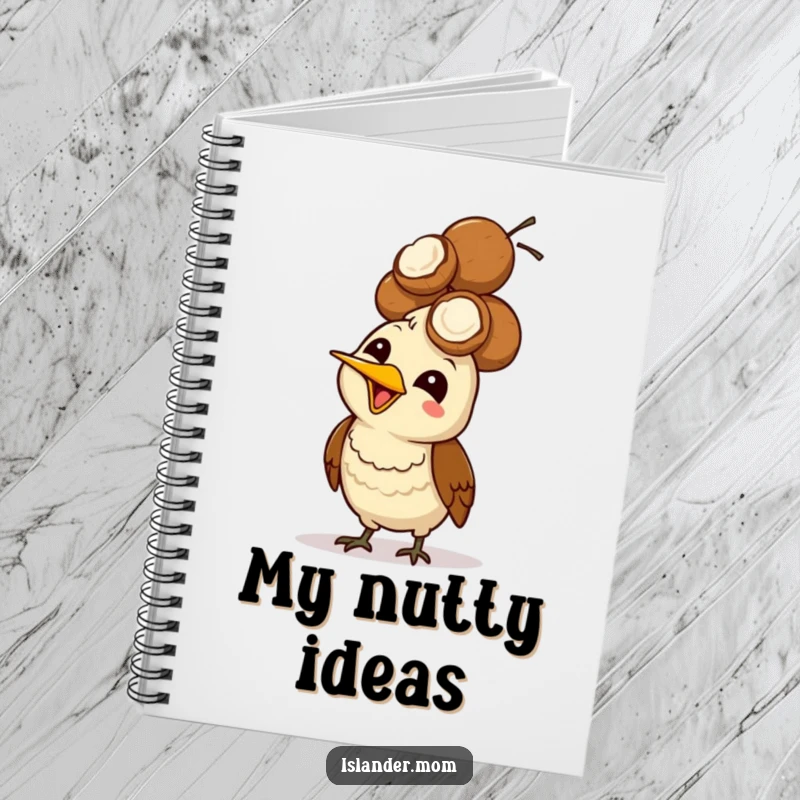 Funny Mama Bird Coconut Head Notebook: A mama bird giggles while balancing coconuts on its head.