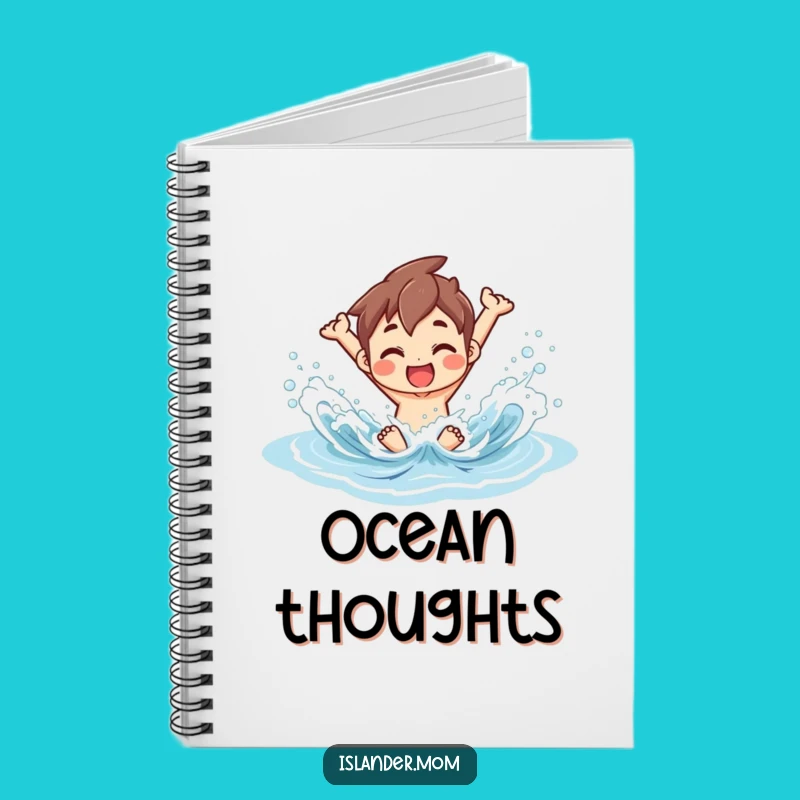 Funny Islander Ocean Splash Notebook - Jot Down Your Beach Dreams