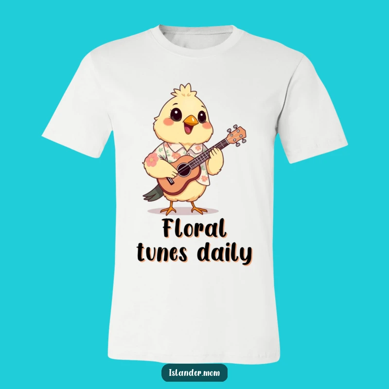 Funny Mama Bird Ukulele T-Shirt: Floral Vibes and Musical Melodies