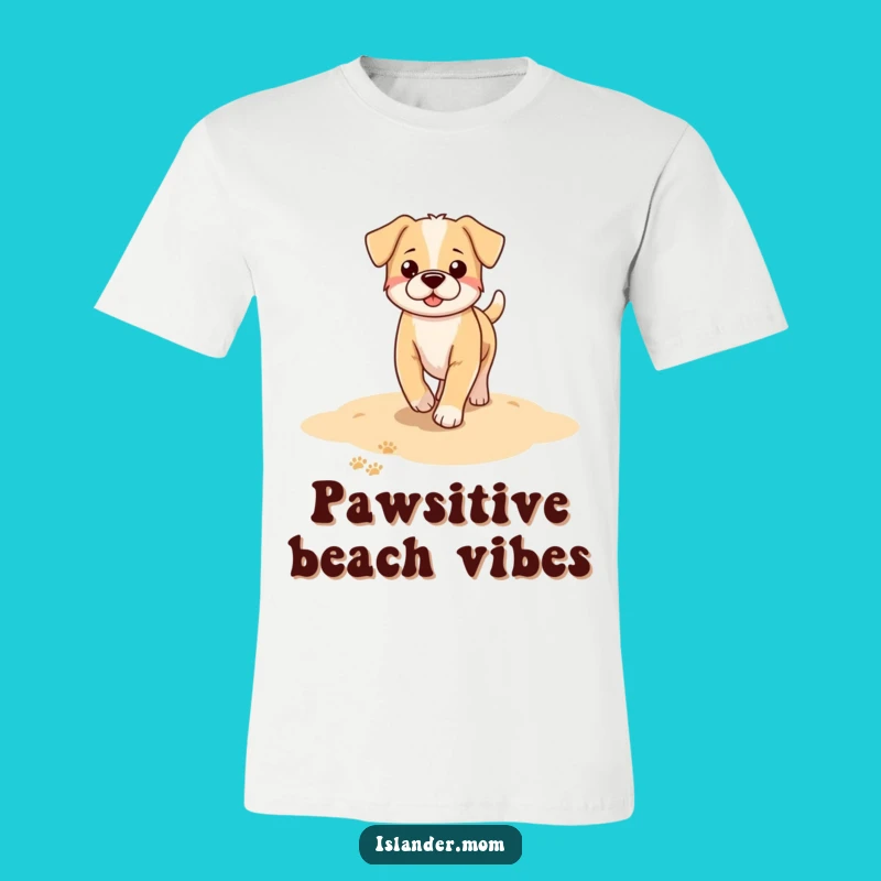 Funny Dog Beach Paw Prints T-Shirt: Wearable Joy of Canine Coastal Escapades