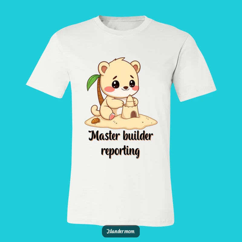 Funny Sandcastle Builder Kawaii Animal T-Shirt, Playful Creator Tee