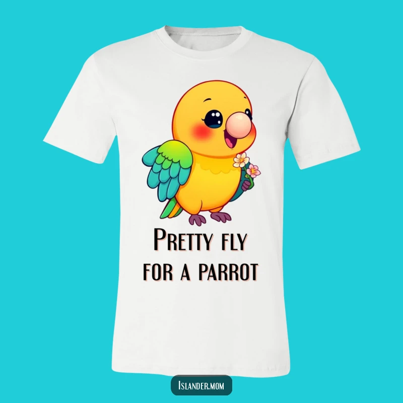 Funny Parrot Flower Beak T-Shirt: Colorful Tropical Bird Tee Funny Gift