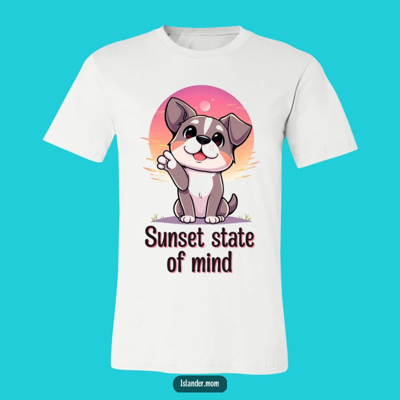 Funny Dog Sunset Gazing Tee - Scenic Vistas Canine Lover Shirt