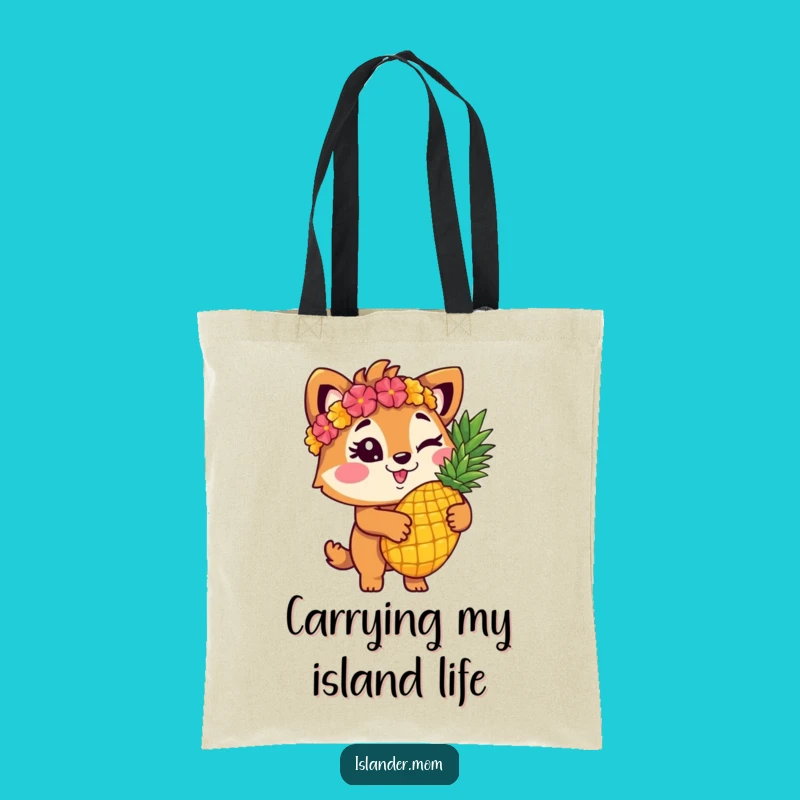 Funny Islander Animal Winking Pineapple Tote Bag - Stylish & Comical Shopping Companion