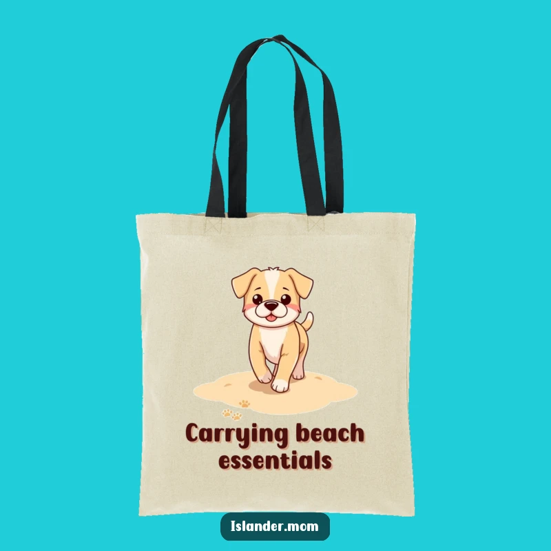Funny Dog Beach Paw Prints Tote Bag: Carry Your Beach Day Bliss Anywhere