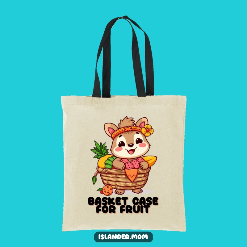 Funny Islander Animal Tote Bag: Tropical Fruit Basket Carry-all, Great Hilarious Gift