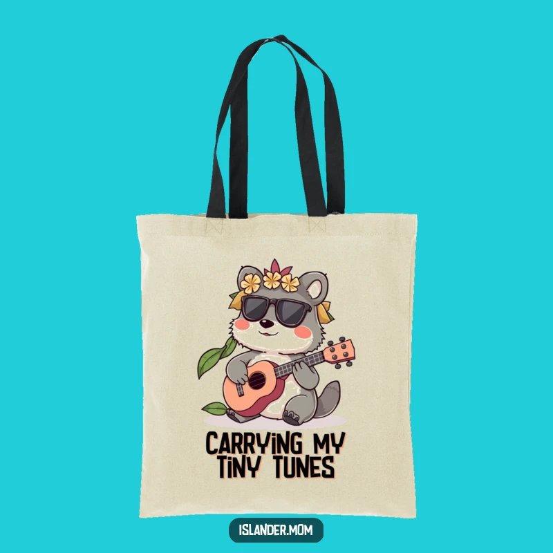 Funny Islander Animal Tote Bag: Ukulele Player for Musical Adventures