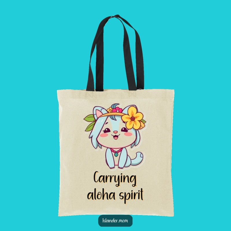 Funny Islander Mom Tote Bag: Cheerful Aloha, Flower Ear, Tropical Accessory