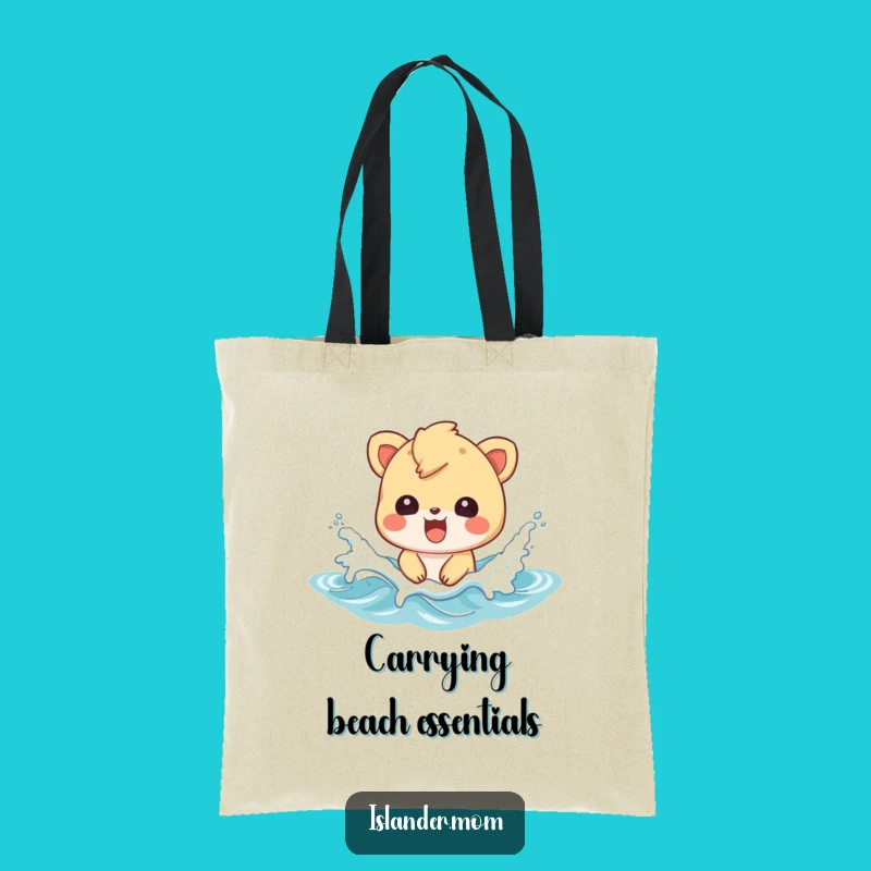 Funny Islander Wave Splash Tote Bag - Beach Day Accessory