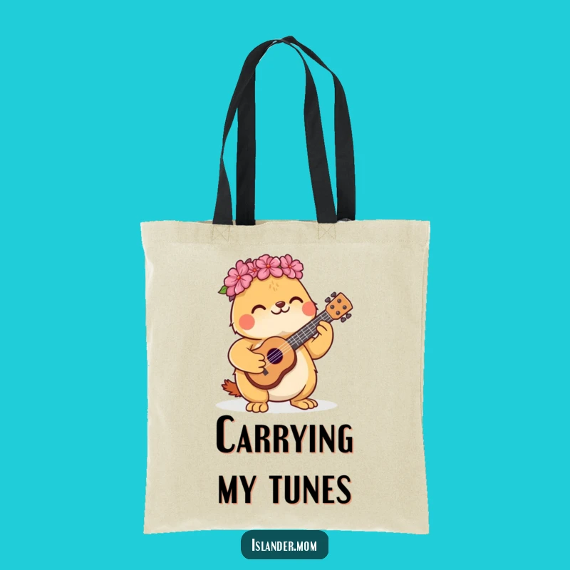 Funny Kawaii Animal Ukulele Tote Bag: Carry Your Tunes & Style Gift!