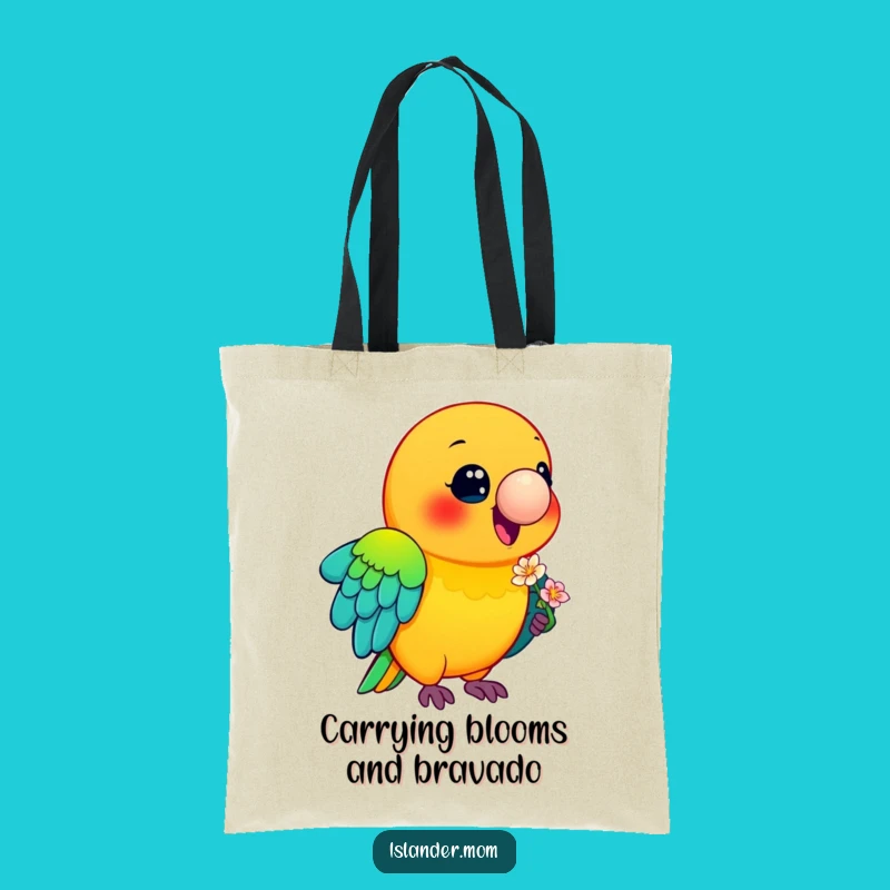 Funny Parrot Flower Beak Tote Bag: Colorful Tropical Accessory Funny Gift