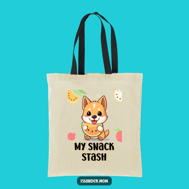 Funny Tropical Fruit Dog Tote Bag - Welcoming Pup, Island Shopping Gift